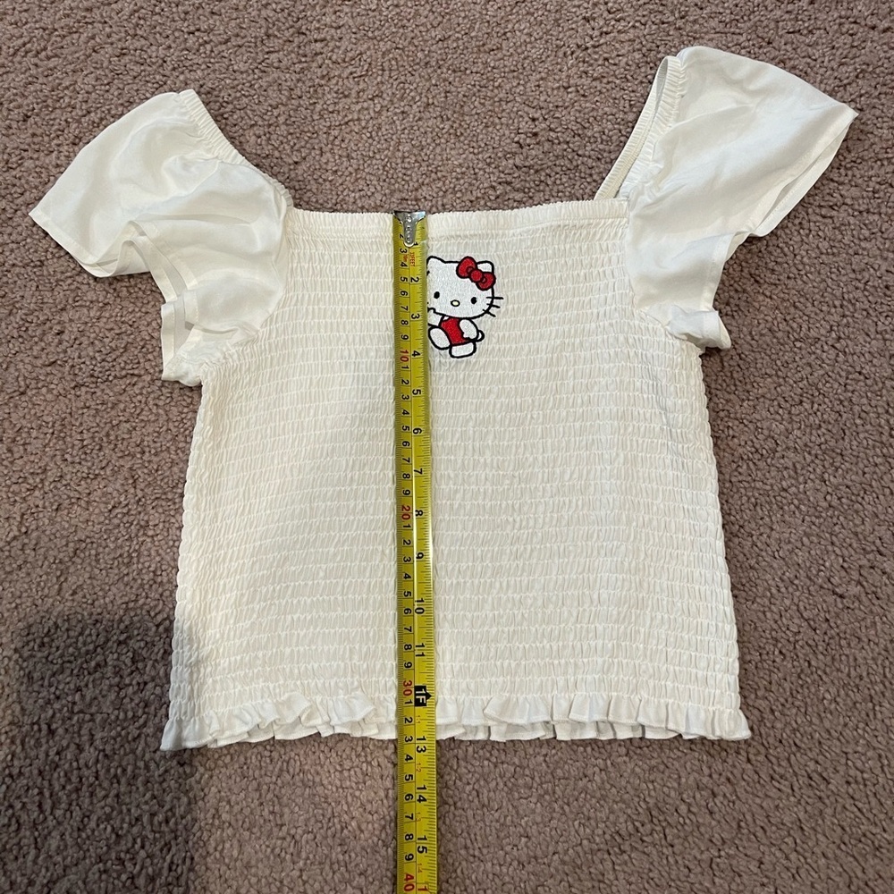HELLO KITTY SANRIO Coquette Ruffle Sleveless Crop Top - Picture 5 of 6
